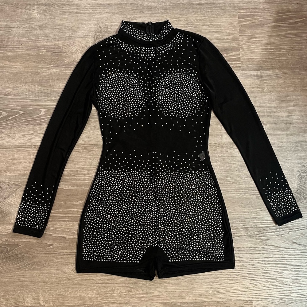 Sparkly Sheer Black Bodysuit